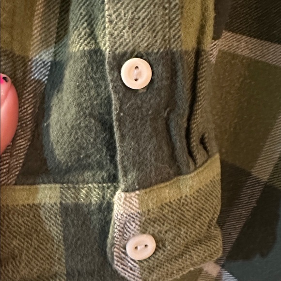 Levi's vintage Olive and Dark Green Plaid Shirt - Picture 5 of 9